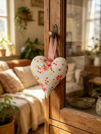 Grey Floral Lavender Scented Heart