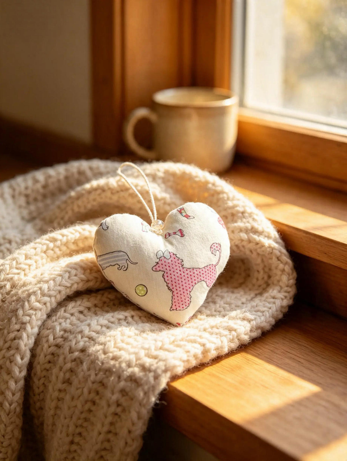 Dog Print Lavender Scented Heart