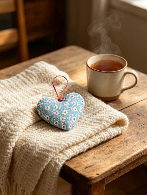 Blue Floral Lavender Scented Heart