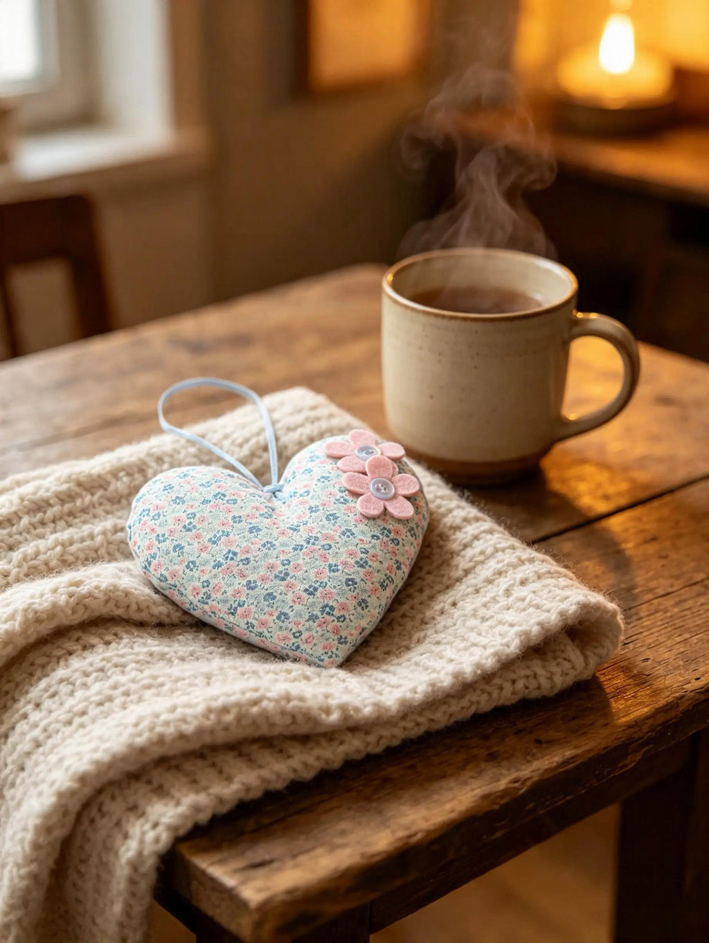 Blue Ditsy Print Lavender Scented Heart