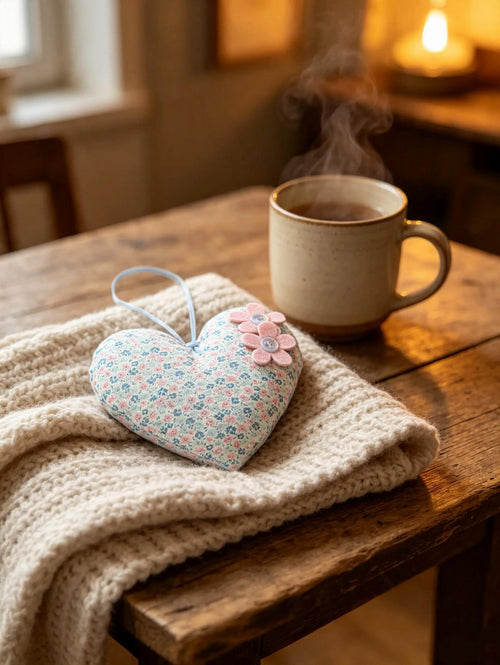 Blue Ditsy Print Lavender Scented Heart