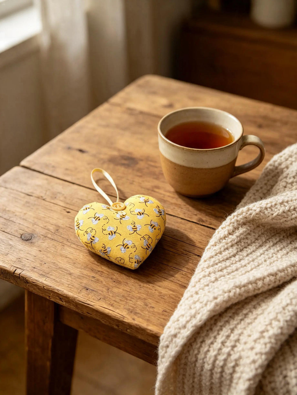 Yellow Bee Lavender Scented Mini Heart
