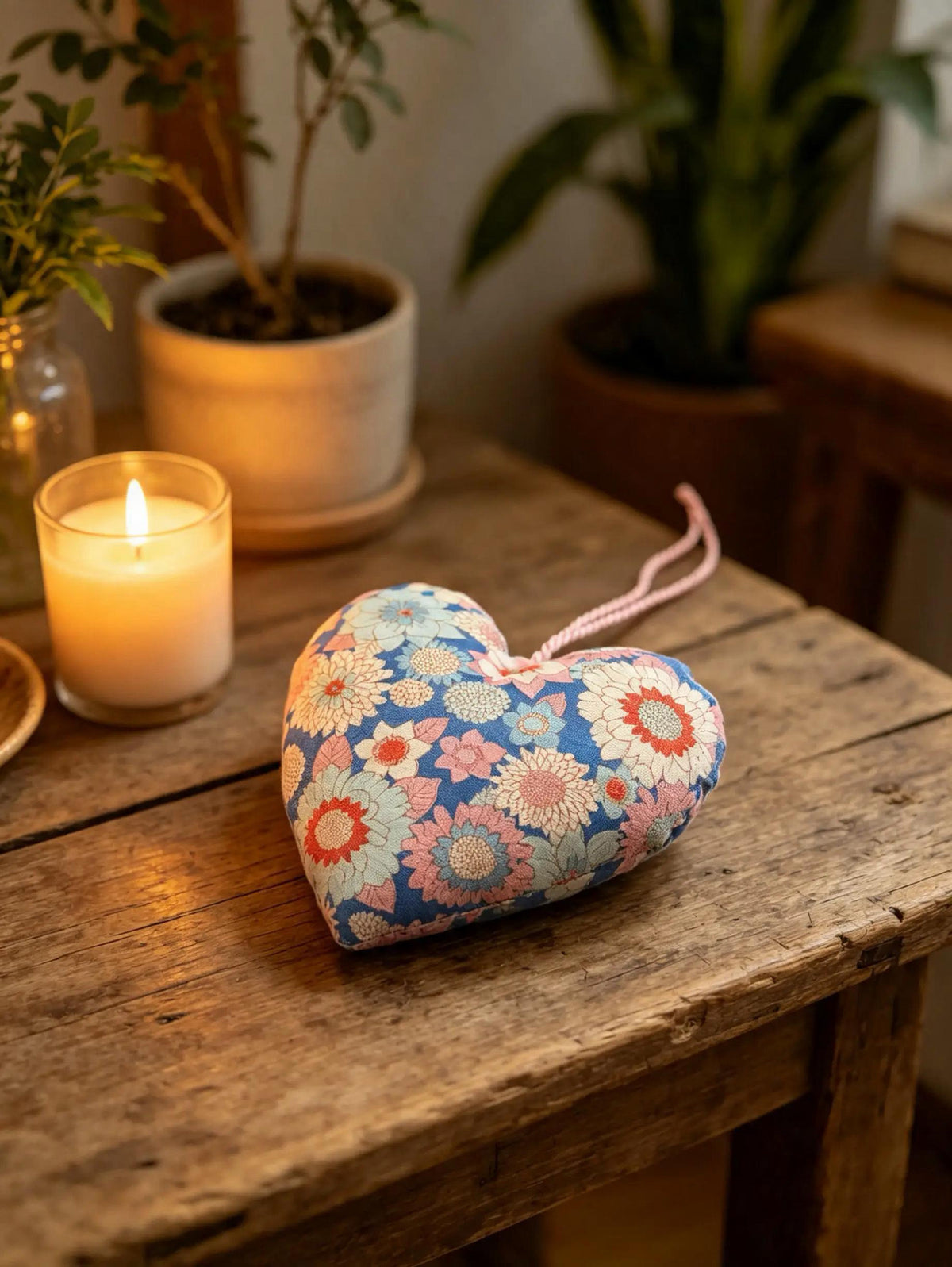 Blue Floral Lavender Scented Heart