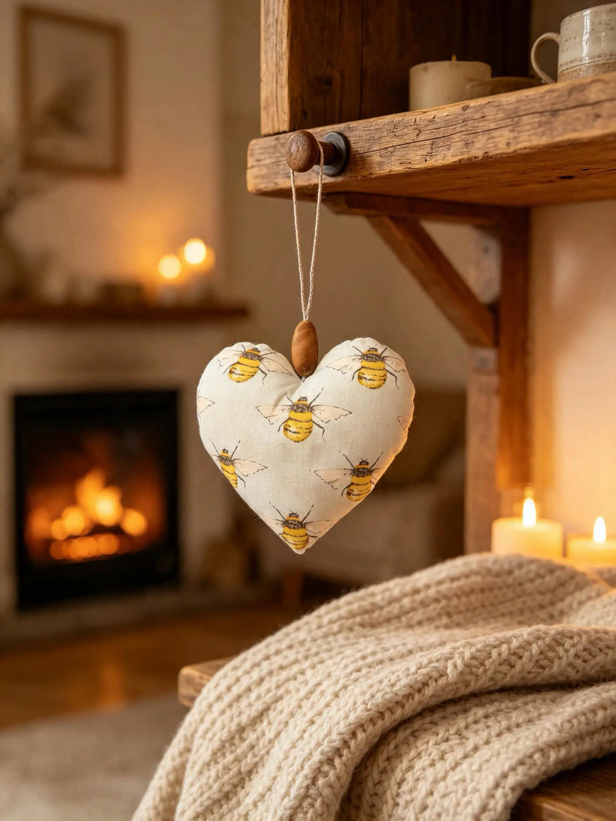 Bee Lavender Scented Heart
