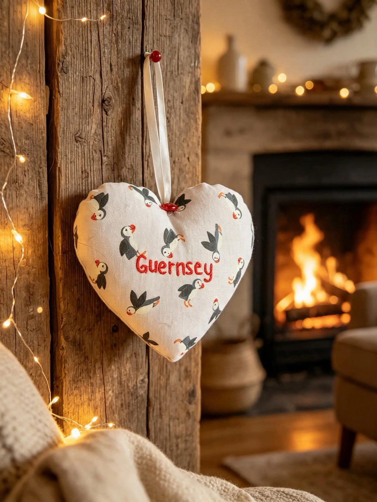 Guernsey Puffin Lavender Scented Heart