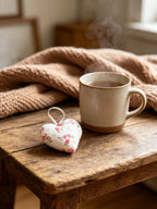 Cream Floral Lavender Scented Mini Heart