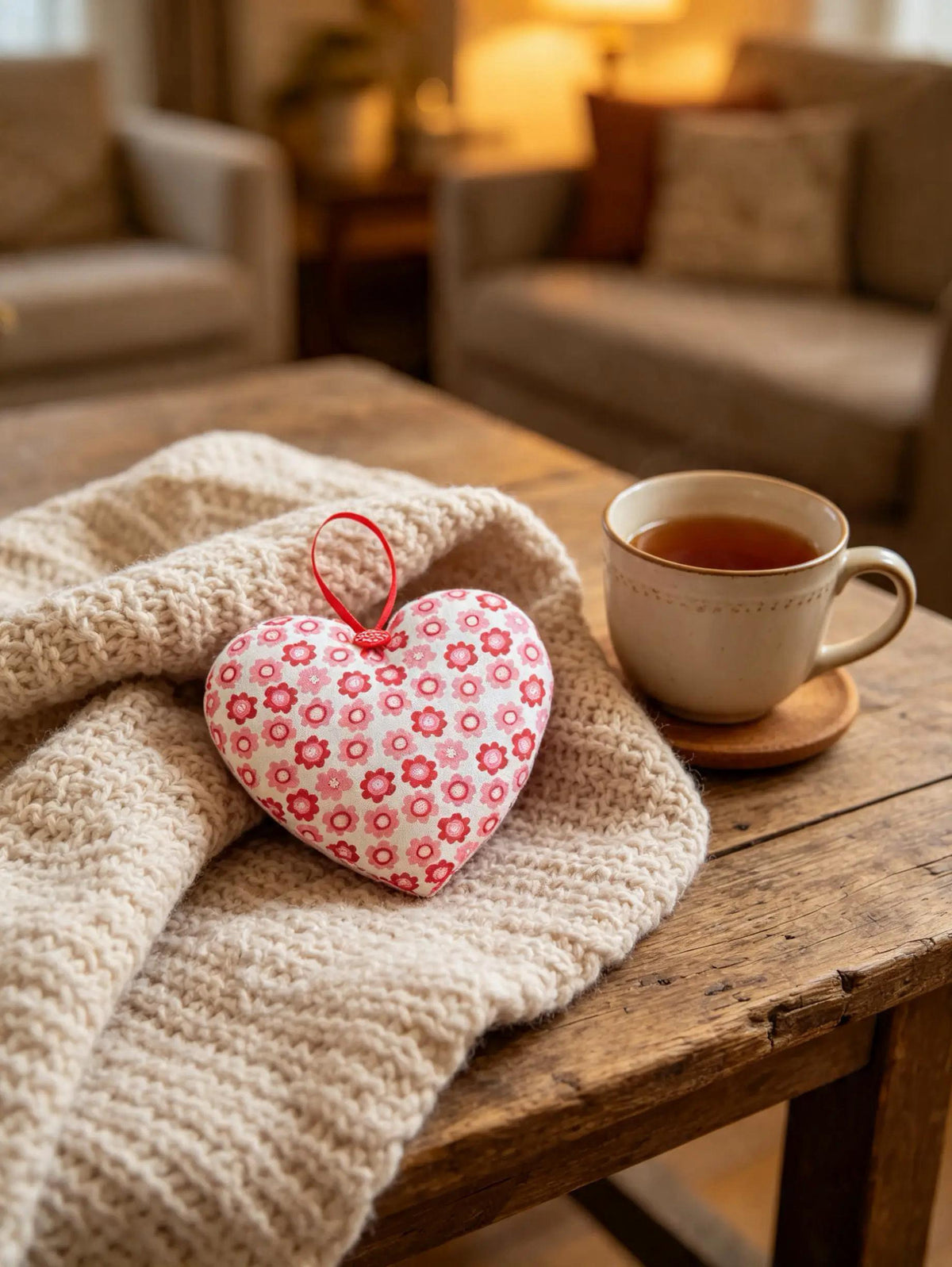 Red and Pink Floral Lavender Scented Heart