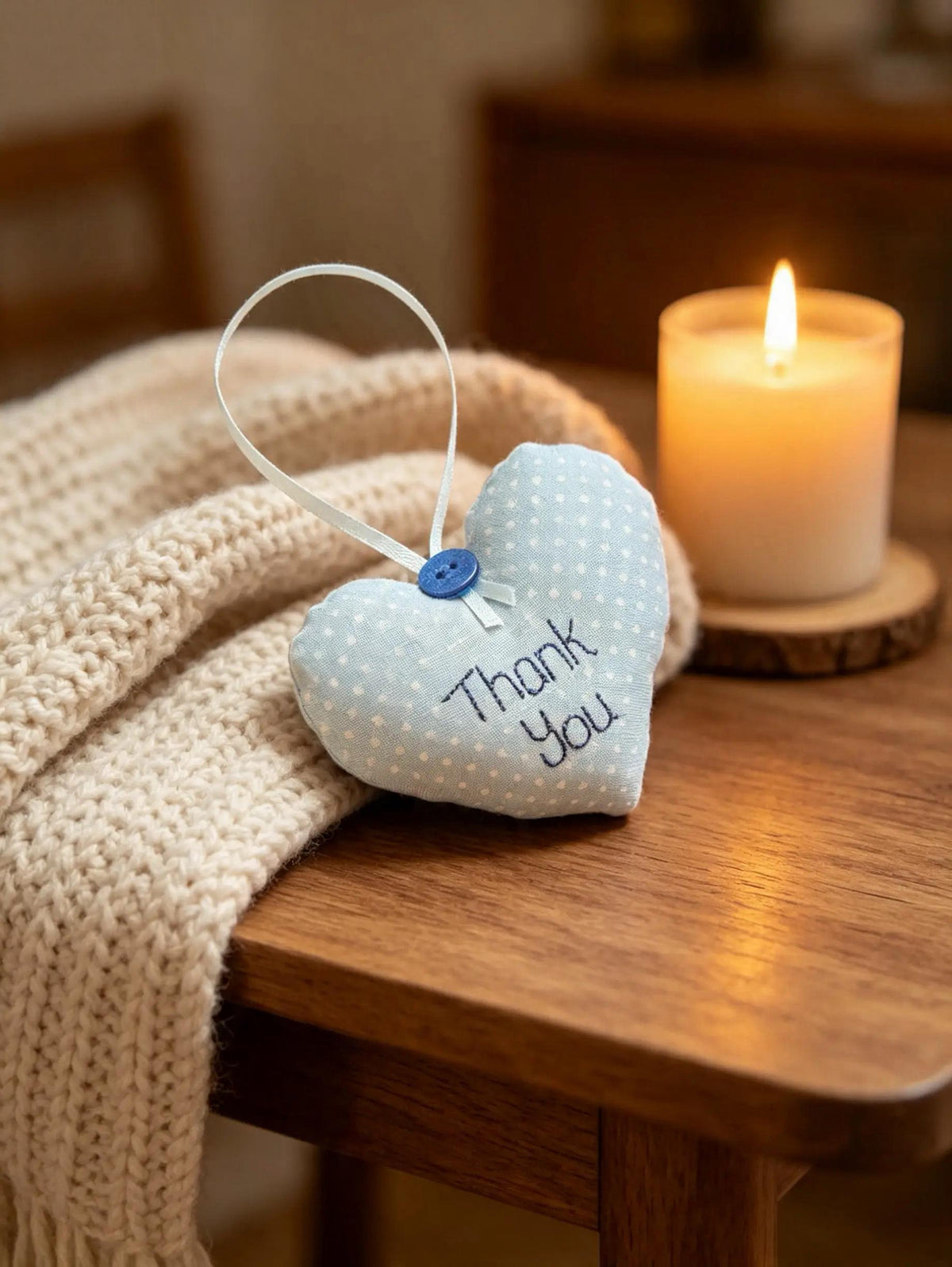 Light Blue Thank You Scented Mini Heart