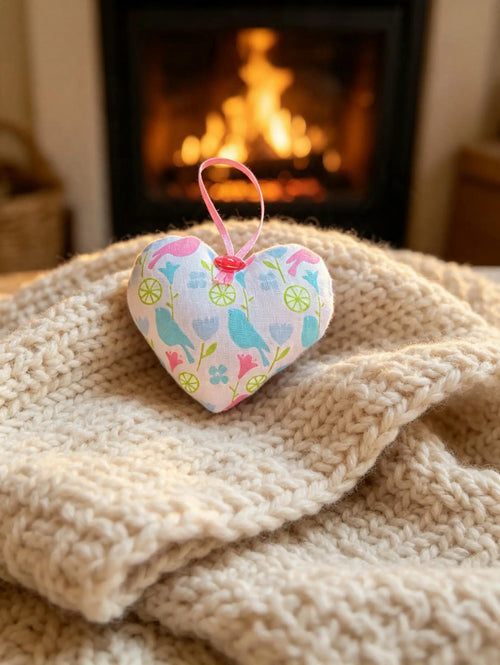 Birds and Flowers Lavender Scented Mini Heart