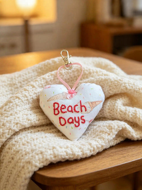 Beach Days Heart Key Chain and Bag Charm