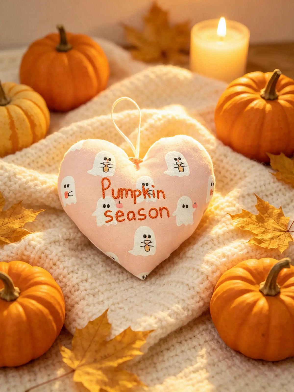 Pumpkin Season Ghost Scented Heart