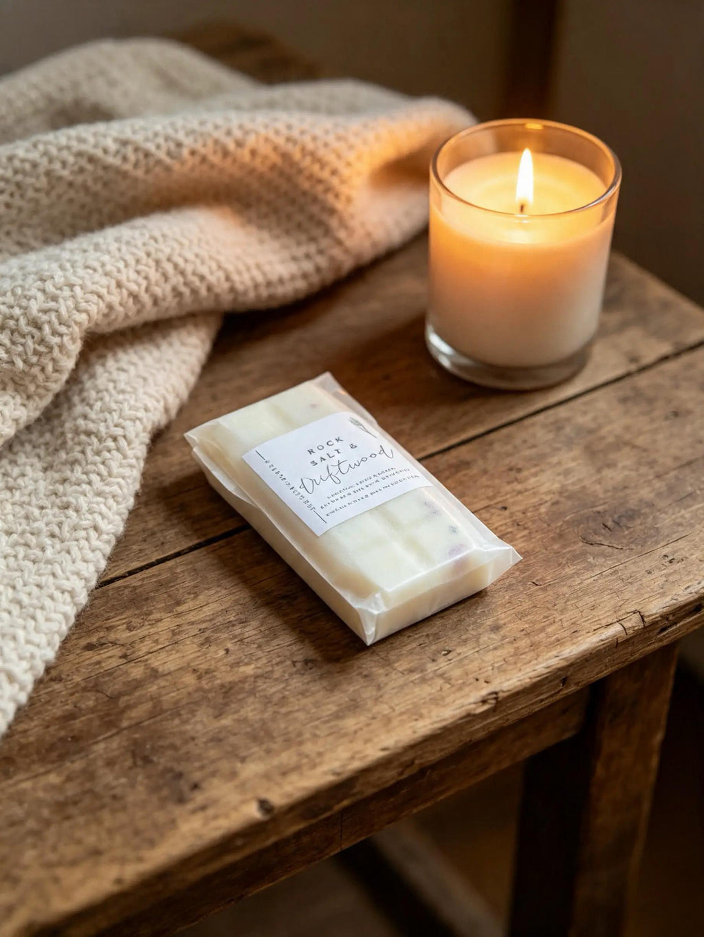 Rock Salt & Driftwood Scented Wax Melt Snap Bar
