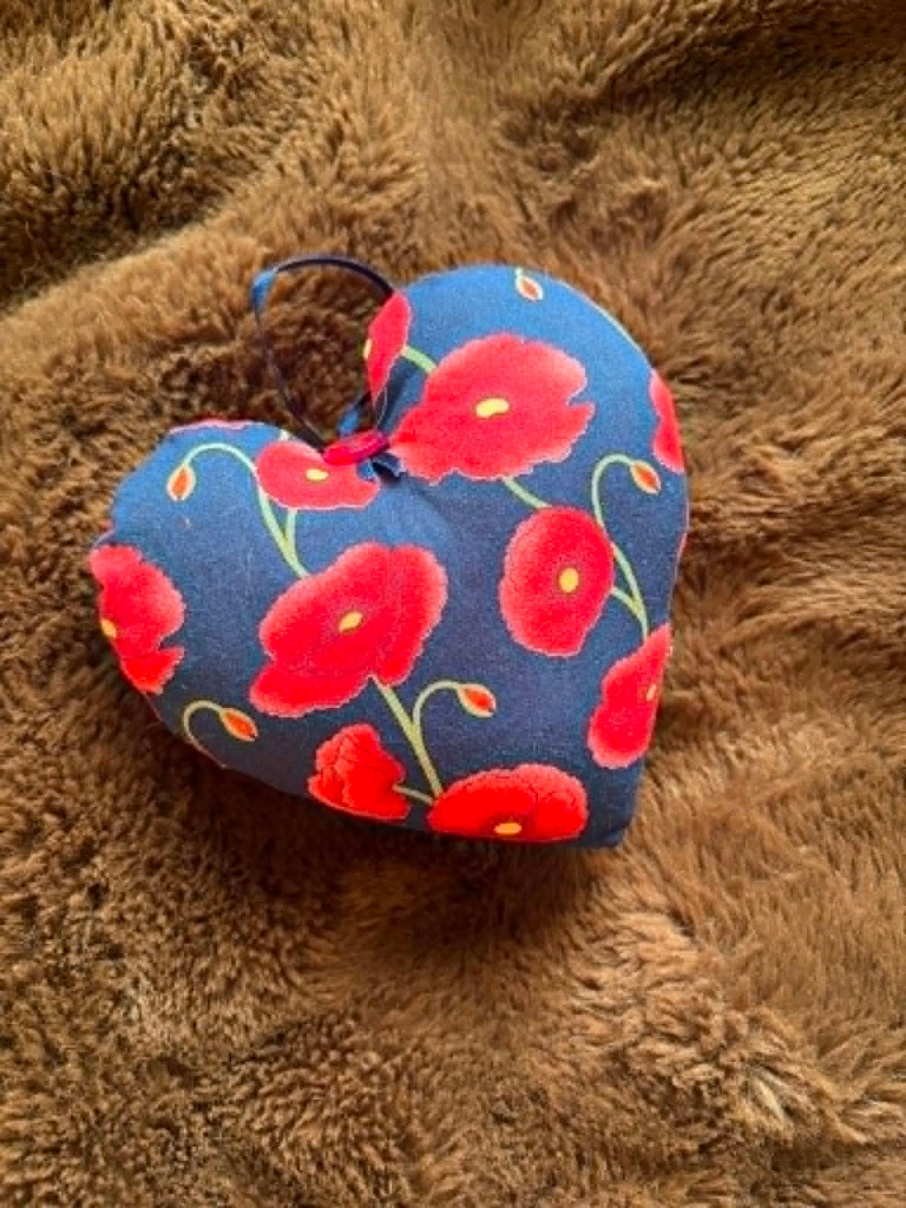 Poppy Print Lavender Scented Heart