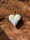 Blue and yellow floral mini heart