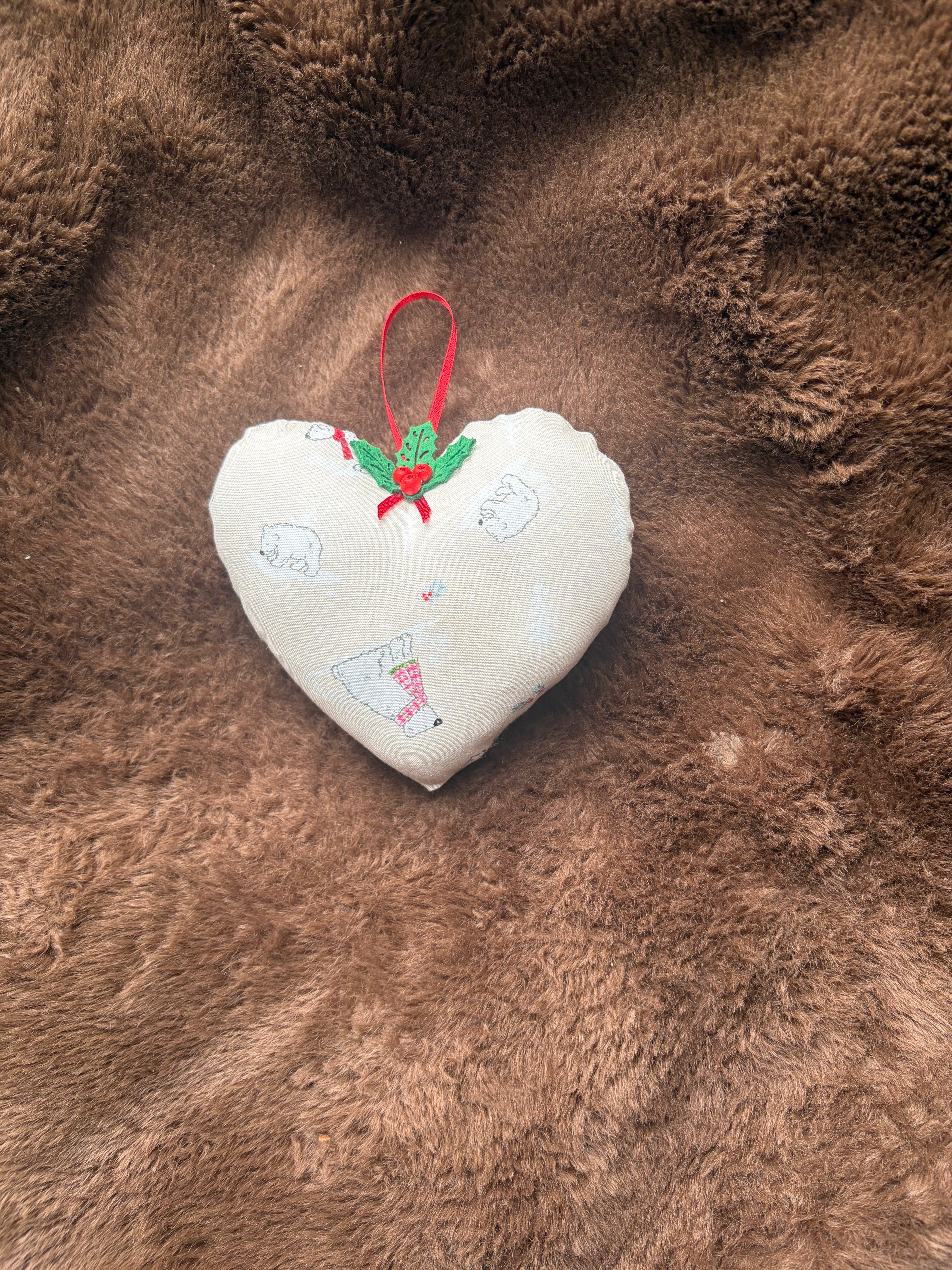 Polar Bear Christmas Heart