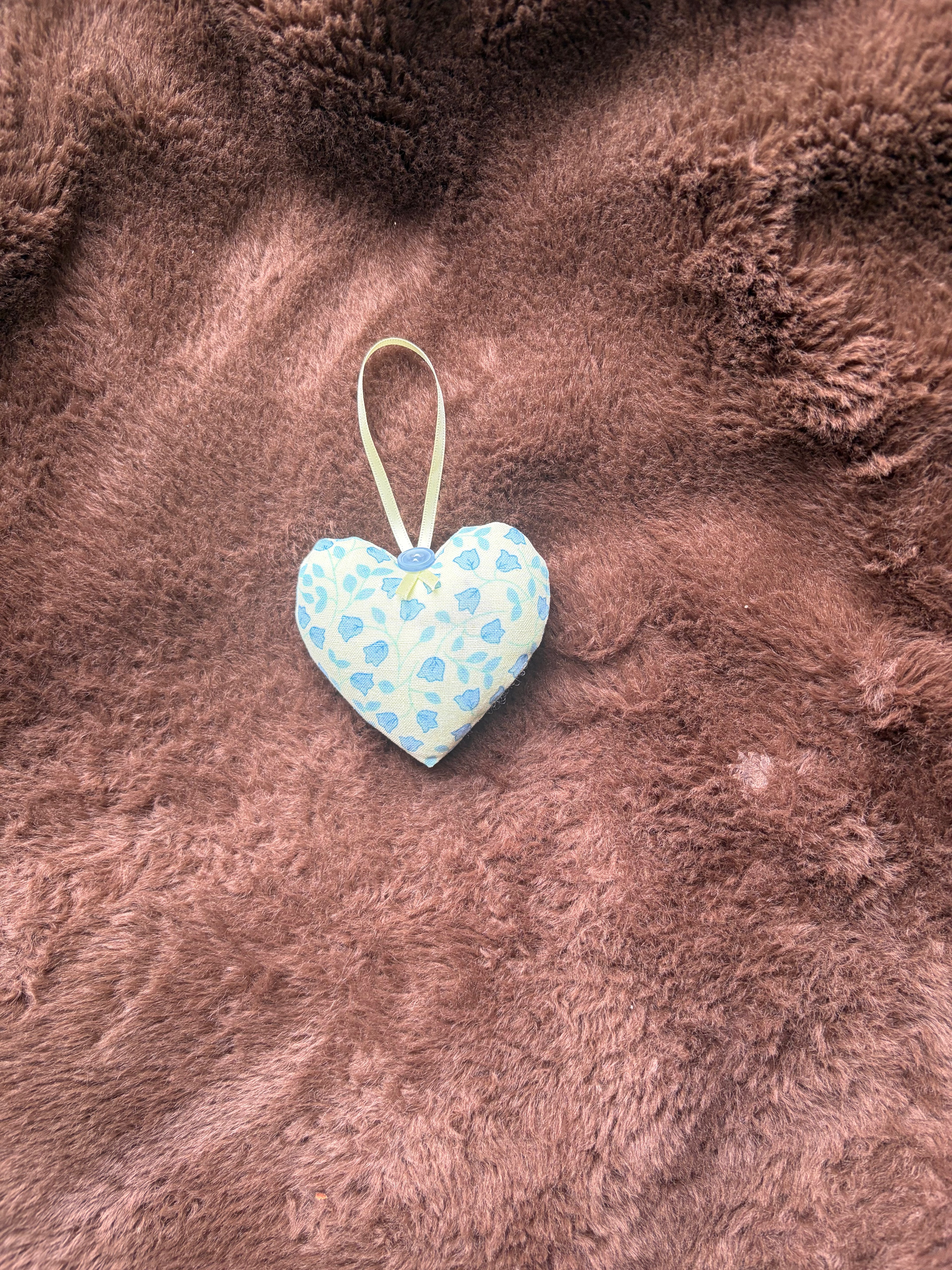 Yellow and Blue Floral Mini Heart