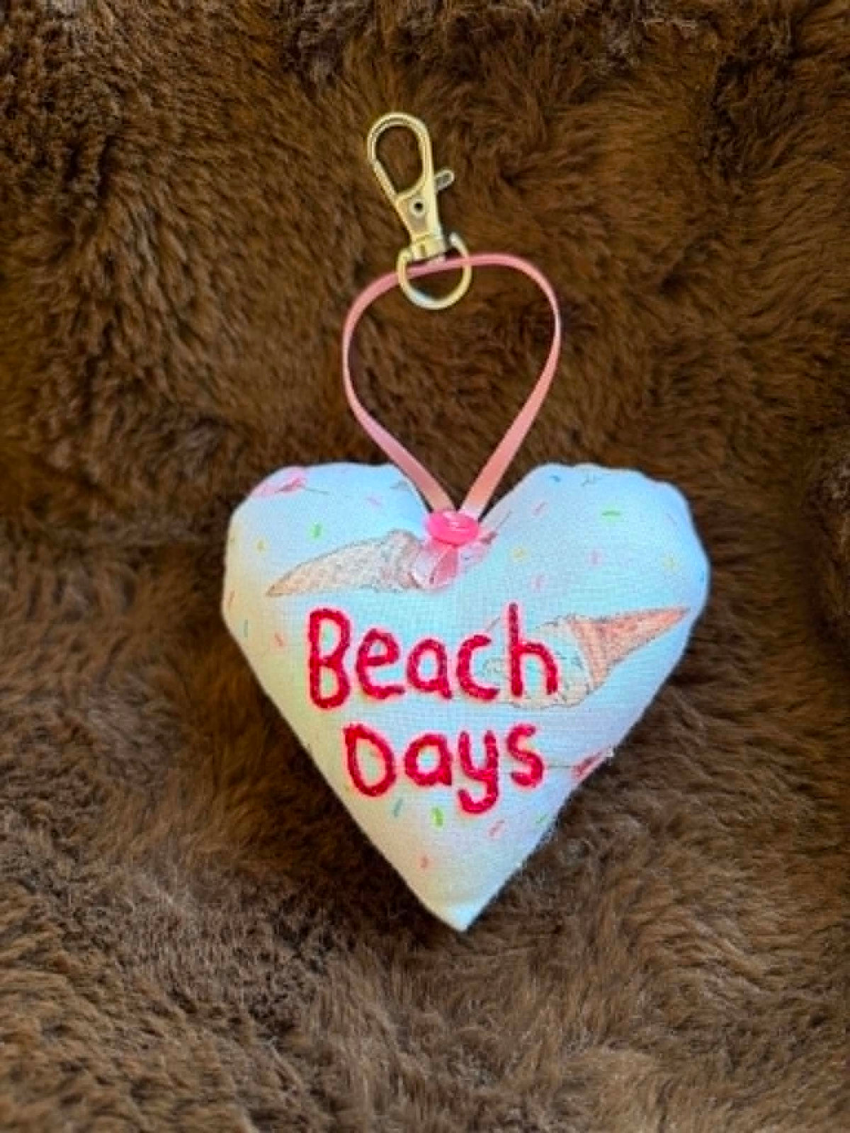 Beach Days Heart Key Chain and Bag Charm