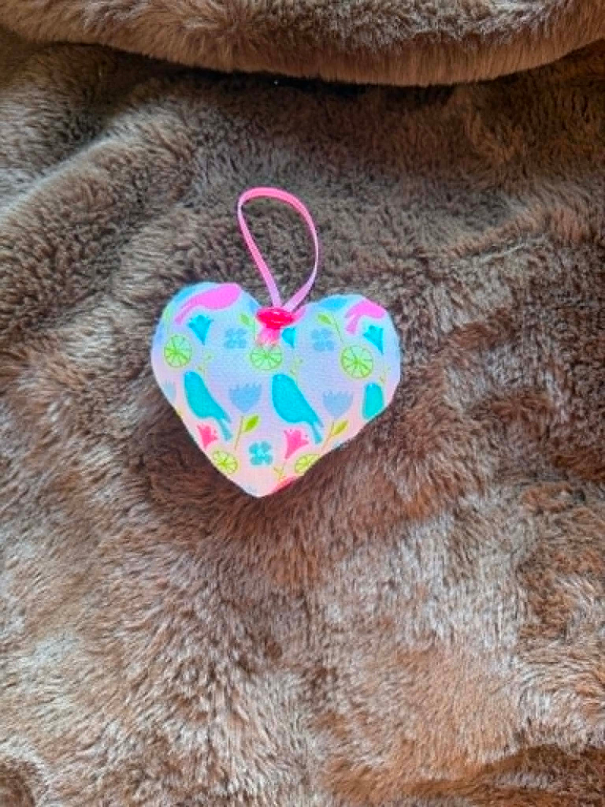 Birds and Flowers Lavender Scented Mini Heart