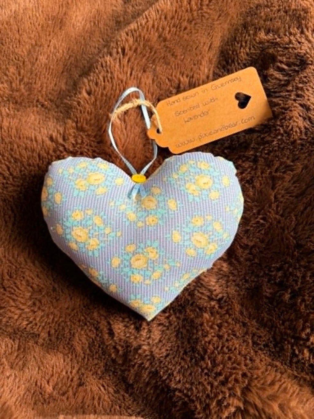 Blue Floral Striped Lavender Scented Heart