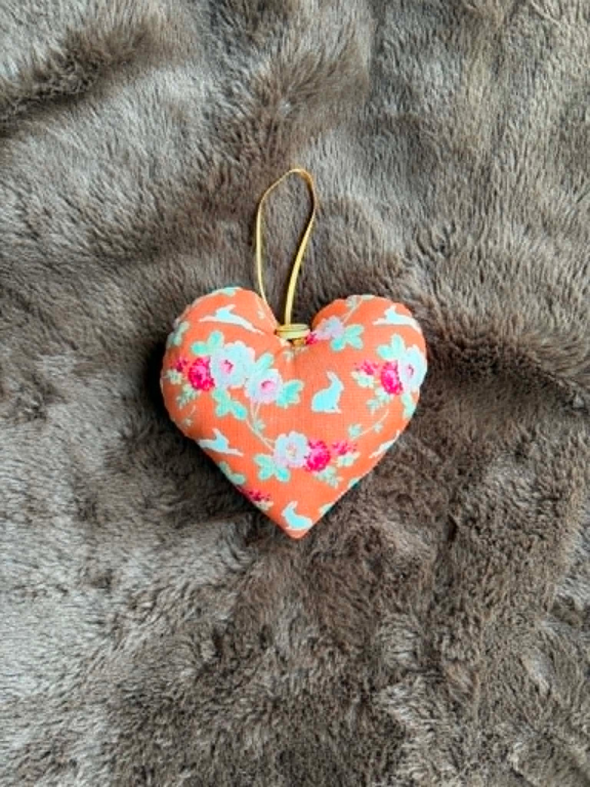 Orange Floral Lavender Scented Heart