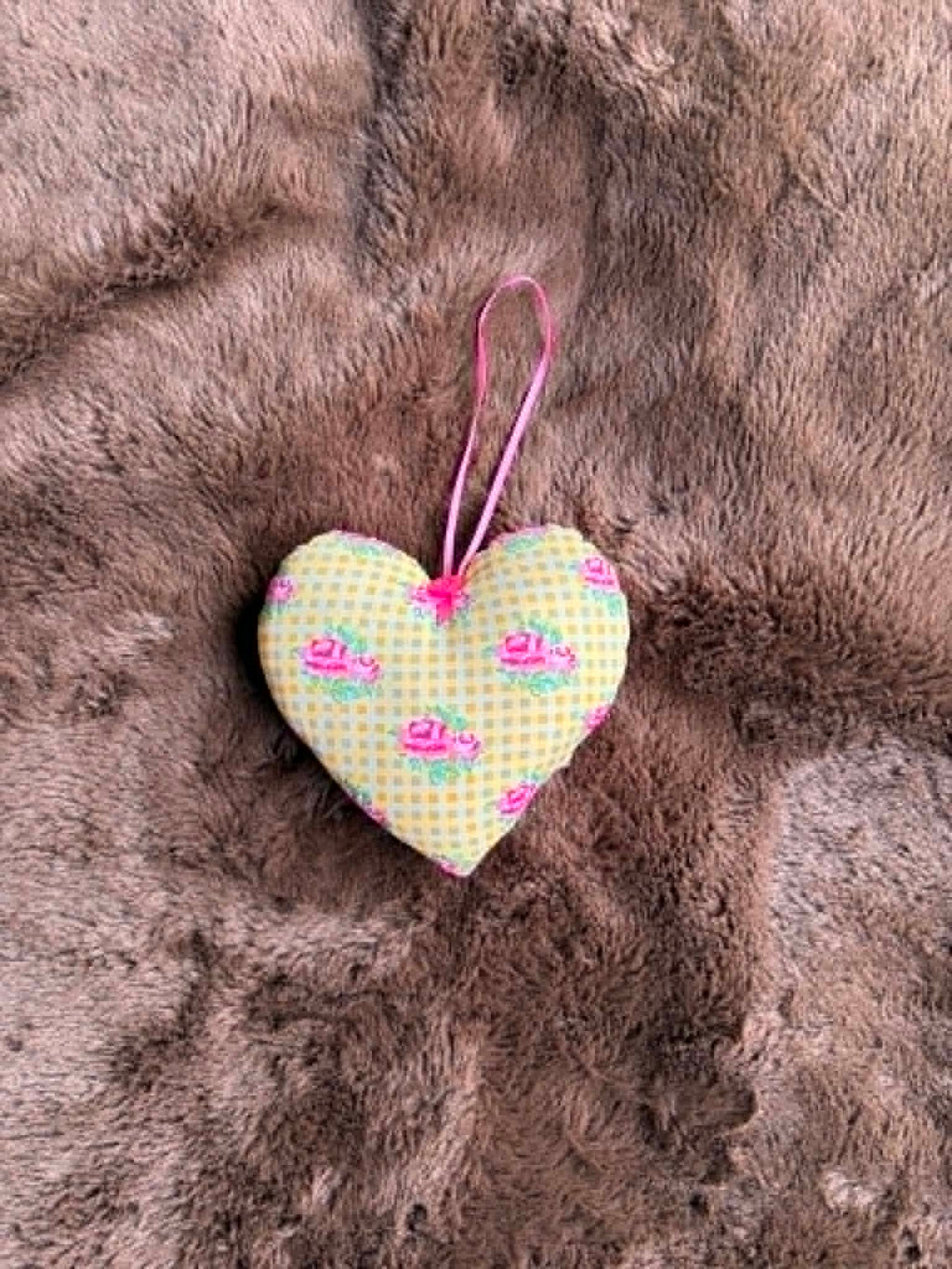 Yellow Gingham Lavender Scented Heart