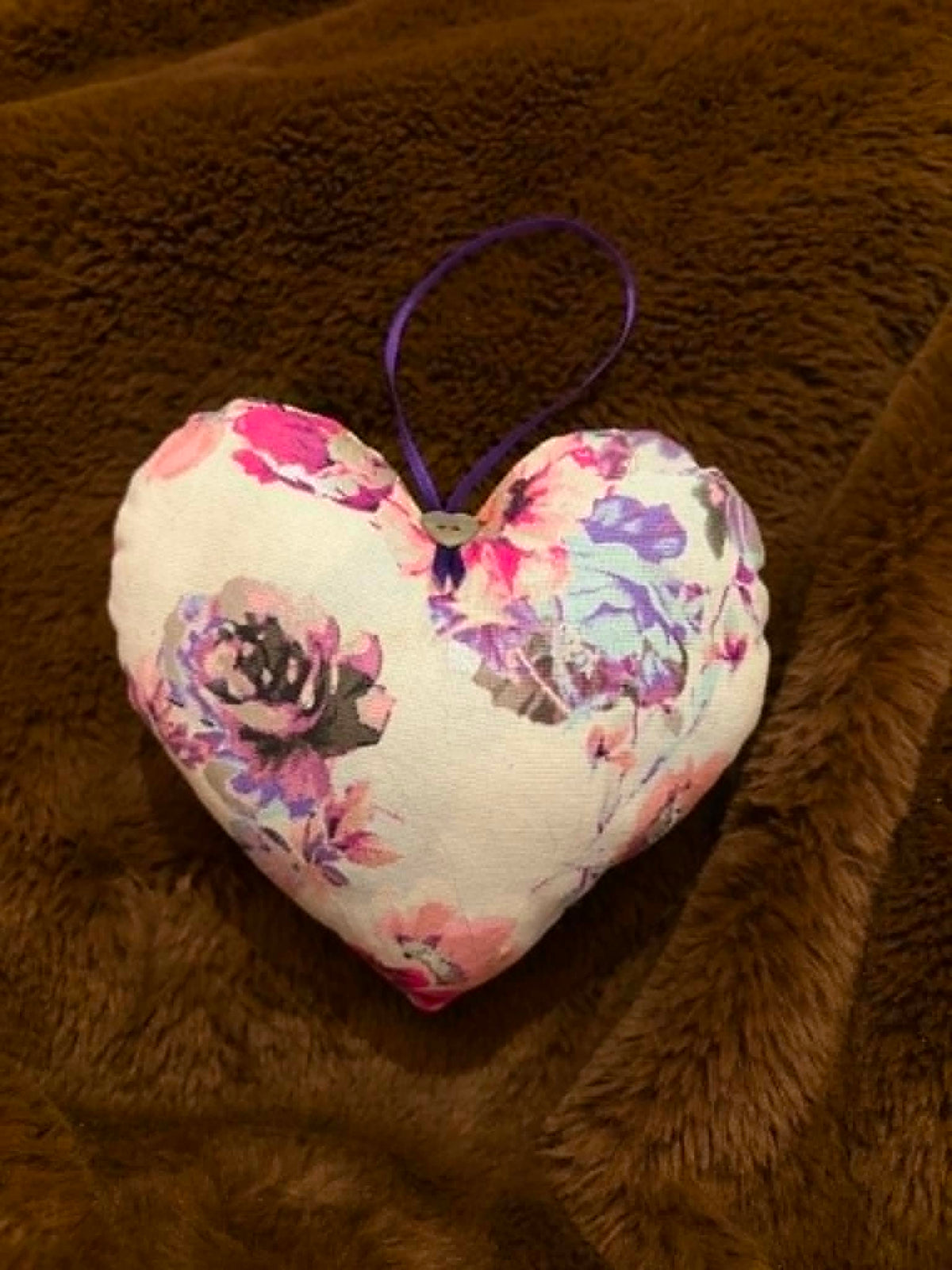 Pink and Purple Flowers Scented Heart