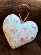 Pink and Blue Flower White Scented Heart