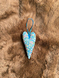 Blue Floral Lavender Scented Thin Heart