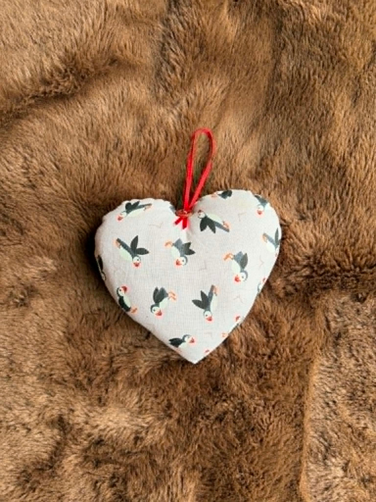 Grey Puffin Lavender Scented Heart