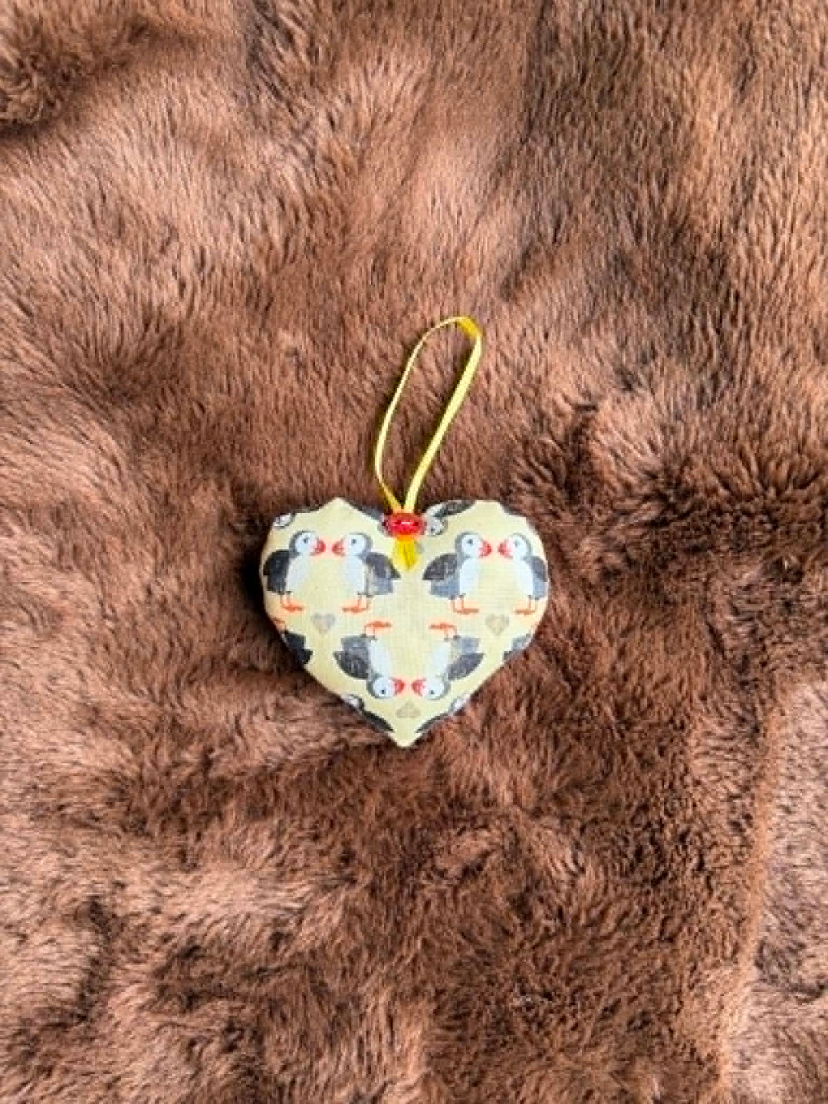 Kissing Puffins Lavender Scented Mini Heart