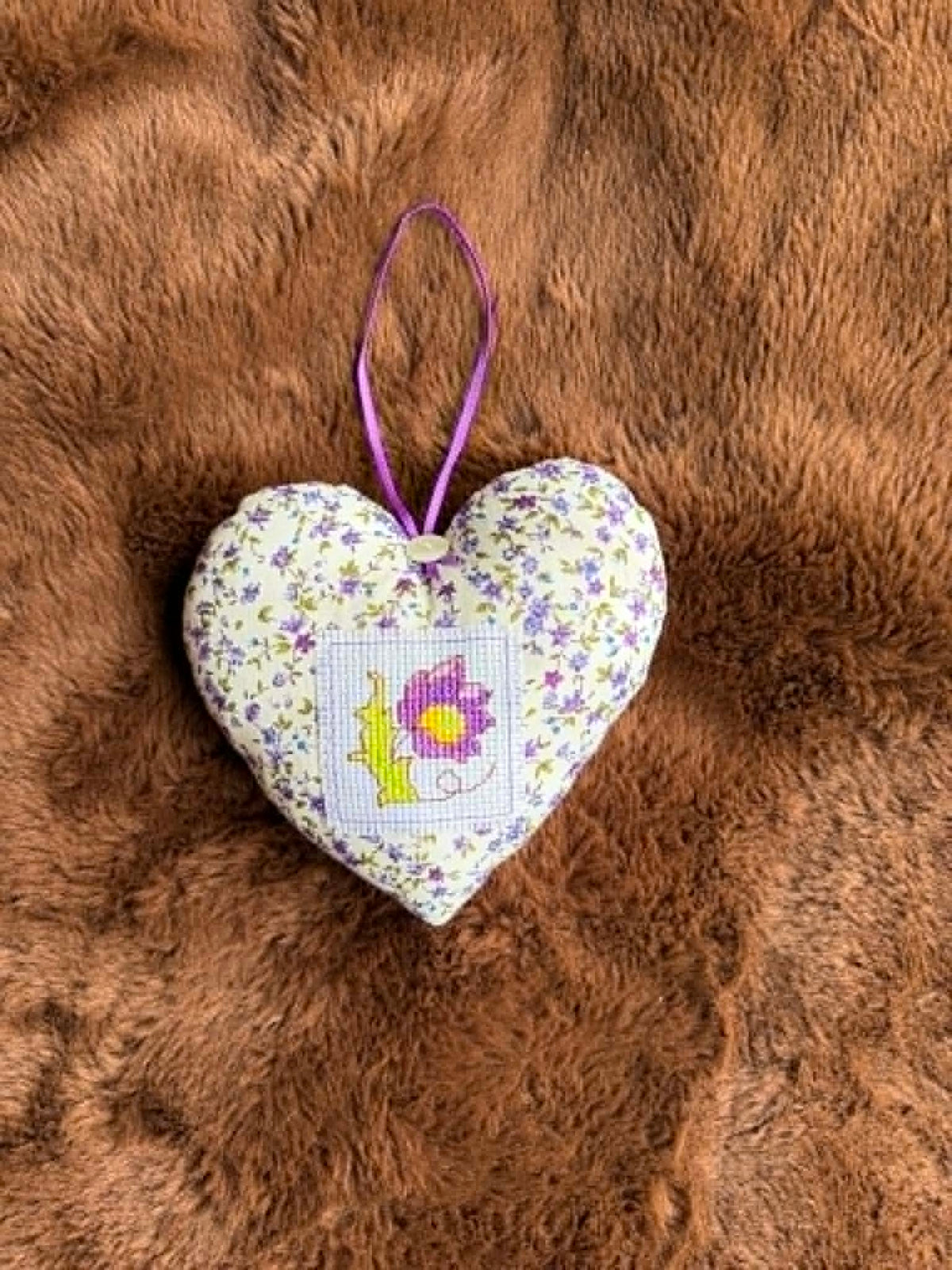 Purple Flower Lavender Scented Heart