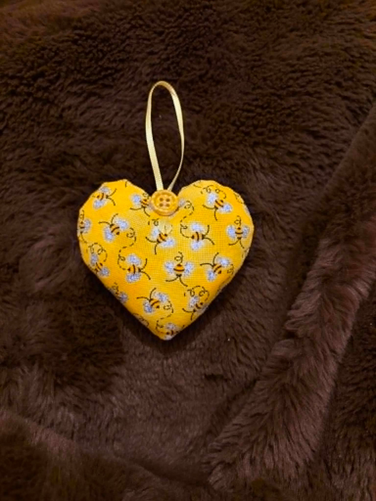 Yellow Bee Lavender Scented Mini Heart